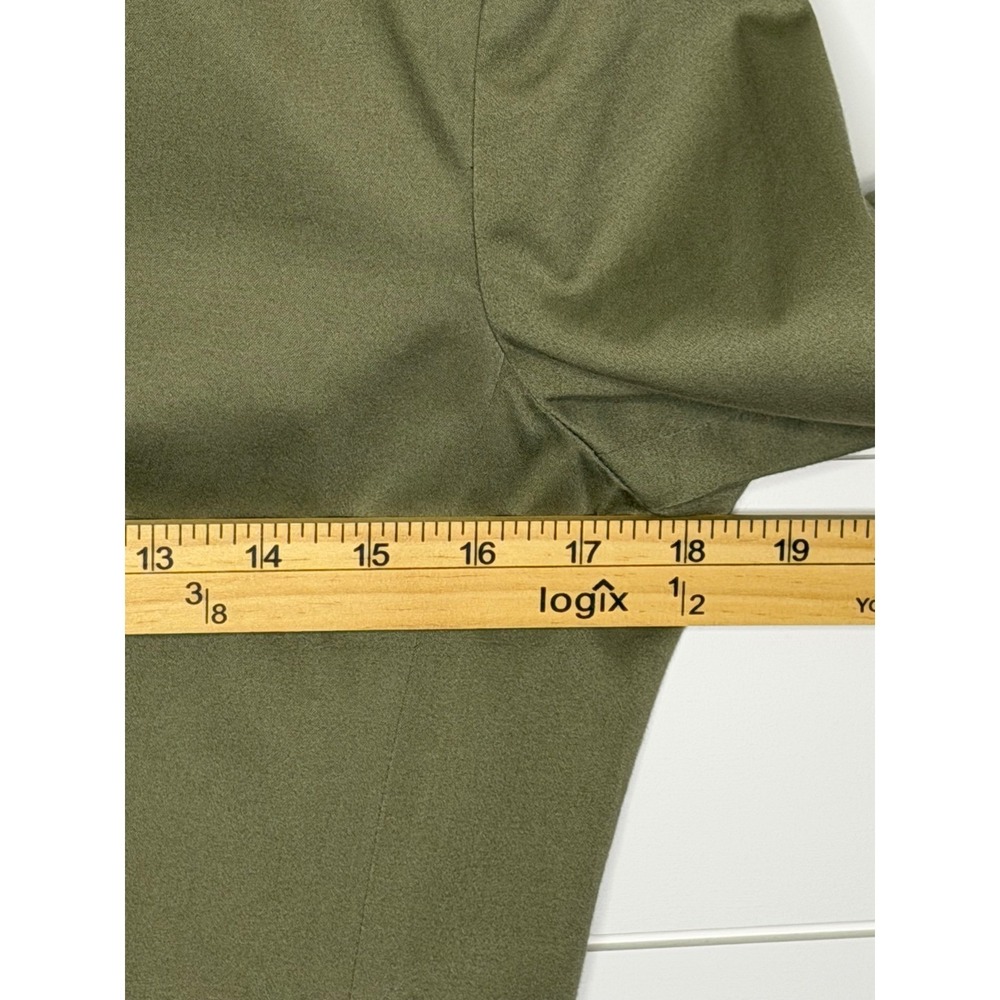 Tommy Hilfiger Womens Olive Green 3-Button Blazer Jacket Size 8 Pinstripe Lining - Picture 3 of 5